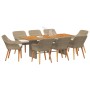 Juego de Comedor Jardín Beige de 9 Piezas de Ratán Sintético | Foro24.es | Tu tienda online para hogar, jardín y más Foro24.es