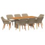 Juego de Comedor Jardín Beige de 9 Piezas de Ratán Sintético | Foro24.es | Tu tienda online para hogar, jardín y más Foro24.es