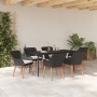 Juego de Comedor de Jardín de 7 Piezas en Ratán Poliéster Negro | Foro24.es | Tu tienda online para hogar, jardín y más Foro24.es