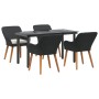 Juego de Comedor de Jardín de 5 Piezas Poliratán Negro | Foro24.es | Tu tienda online para hogar, jardín y más Foro24.es