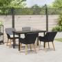 Juego de Comedor de Jardín de 5 Piezas Poliratán Negro | Foro24.es | Tu tienda online para hogar, jardín y más Foro24.es