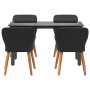Juego de Comedor de Jardín de 5 Piezas Poliratán Negro | Foro24.es | Tu tienda online para hogar, jardín y más Foro24.es