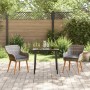 Juego de Comedor de Jardín de 3 Piezas Gris de Ratán Sintético | Foro24.es | Tu tienda online para hogar, jardín y más Foro24.es