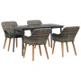 Juego de Comedor de Jardín de 5 Piezas Gris de Ratán Sintético | Foro24.es | Tu tienda online para hogar, jardín y más Foro24.es
