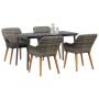 Juego de Comedor de Jardín de 5 Piezas Gris de Ratán Sintético | Foro24.es | Tu tienda online para hogar, jardín y más Foro24.es
