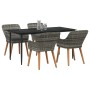 Conjunto de Comedor de Jardín de 5 Piezas Gris de Ratán Sintético | Foro24.es | Tu tienda online para hogar, jardín y más Foro24.es
