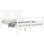 Estructura de cama con cabecero madera maciza blanco 120x200 cm de vidaXL, Camas y somieres - Ref: Foro24-3194567, Precio: 13...