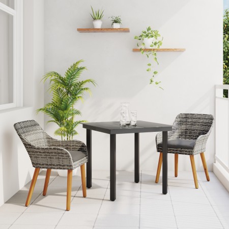 Conjunto de Jardín de 3 Piezas en Ratán Gris | Foro24.es | Tu tienda online para hogar, jardín y más Foro24.es