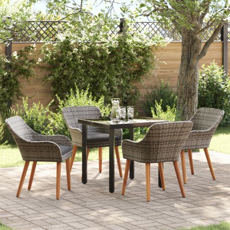 Juego de Comedor de Jardín de 5 Piezas Ratán Gris | Foro24.es | Tu tienda online para hogar, jardín y más Foro24.es