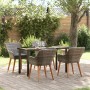Juego de Comedor de Jardín de 5 Piezas Gris de Ratán Sintético | Foro24.es | Tu tienda online para hogar, jardín y más Foro24.es