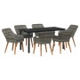 Conjunto de Comedor de Jardín de 7 Piezas en Ratán Gris | Foro24.es | Tu tienda online para hogar, jardín y más Foro24.es