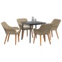 Conjunto de Comedor de Jardín de 5 Piezas Beige de Ratán Poliéster | Foro24.es | Tu tienda online para hogar, jardín y más Foro24.es