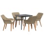 Conjunto de Comedor de Jardín de 5 Piezas Beige de Ratán Poliéster | Foro24.es | Tu tienda online para hogar, jardín y más Foro24.es