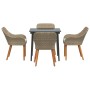 Conjunto de Comedor de Jardín de 5 Piezas Beige de Ratán Poliéster | Foro24.es | Tu tienda online para hogar, jardín y más Foro24.es