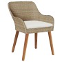 Juego de Comedor de Jardín de 5 Piezas en Ratán Poly Beige | Foro24.es | Tu tienda online para hogar, jardín y más Foro24.es