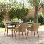 Juego de Comedor de Jardín de 5 Piezas Beige de Ratán Poliéster | Foro24.es | Tu tienda online para hogar, jardín y más Foro24.es