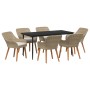Juego de Comedor de Jardín de 7 Piezas Beige de Ratán Sintético | Foro24.es | Tu tienda online para hogar, jardín y más Foro24.es