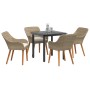 Conjunto de Comedor de Jardín de 5 Piezas en Ratán y Poliéster Beige | Foro24.es | Tu tienda online para hogar, jardín y más Foro24.es