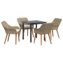 Conjunto de Comedor de Jardín de 5 Piezas en Ratán y Poliéster Beige | Foro24.es | Tu tienda online para hogar, jardín y más Foro24.es
