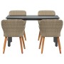 Juego de Comedor de Jardín de 5 Piezas Beige de Poliratán | Foro24.es | Tu tienda online para hogar, jardín y más Foro24.es