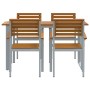 Conjunto de Comedor de Jardín de 5 Piezas de Acacia Sólida y Metal de , Conjuntos de jardín - Ref: Foro24-3284343, Precio: 48...