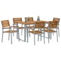 Conjunto de Comedor de Jardín de 7 Piezas de madera maciza de Acacia y Metal de , Conjuntos de jardín - Ref: Foro24-3284344, ...
