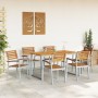 Conjunto de Comedor de Jardín de 7 Piezas de madera maciza de Acacia y Metal de , Conjuntos de jardín - Ref: Foro24-3284344, ...