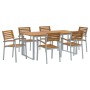 Juego de Comedor de Jardín de 7 Piezas de Madera Maciza de Acacia y Metal | Foro24.es | Tu tienda online para hogar, jardín y más Foro24.es