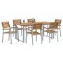 Juego de Comedor de Jardín de 7 Piezas de Madera Maciza de Acacia y Metal | Foro24.es | Tu tienda online para hogar, jardín y más Foro24.es