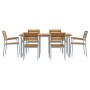 Juego de Comedor de Jardín de 7 Piezas de Madera Maciza de Acacia y Metal | Foro24.es | Tu tienda online para hogar, jardín y más Foro24.es