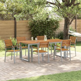 Conjunto de Comedor de Jardín de 7 Piezas de Madera Sólida de Acacia y Metal de , Conjuntos de jardín - Ref: Foro24-3284349, ...