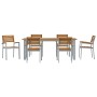 Conjunto de Comedor de Jardín de 7 Piezas de Madera Sólida de Acacia y Metal de , Conjuntos de jardín - Ref: Foro24-3284349, ...