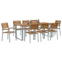 Juego de Comedor de Jardín de 9 Piezas de Madera Sólida de Acacia y Metal de , Conjuntos de jardín - Ref: Foro24-3284350, Pre...