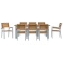 Juego de Comedor de Jardín de 9 Piezas de Madera Sólida de Acacia y Metal de , Conjuntos de jardín - Ref: Foro24-3284350, Pre...