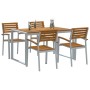 Conjunto de Comedor de Jardín de 5 Piezas de Madera Maciza de Acacia y Metal | Foro24.es | Tu tienda online para hogar, jardín y más Foro24.es
