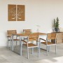 Conjunto de Comedor de Jardín de 5 Piezas de Madera Maciza de Acacia y Metal | Foro24.es | Tu tienda online para hogar, jardín y más Foro24.es
