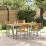 Comedor de Jardín de 5 Piezas de Madera Sólida de Acacia y Metal de , Conjuntos de jardín - Ref: Foro24-3284363, Precio: 544,...