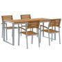 Comedor de Jardín de 5 Piezas de Madera Sólida de Acacia y Metal de , Conjuntos de jardín - Ref: Foro24-3284363, Precio: 544,...
