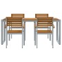 Comedor de Jardín de 5 Piezas de Madera Sólida de Acacia y Metal de , Conjuntos de jardín - Ref: Foro24-3284363, Precio: 544,...