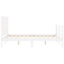 Estructura de cama con cabecero madera maciza blanco 120x200 cm de vidaXL, Camas y somieres - Ref: Foro24-3194567, Precio: 13...