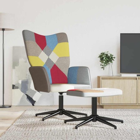 Silla de relax con taburete tela patchwork en Sillones | Comprar online en Foru.es