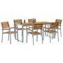 Conjunto de Comedor de Jardín de 7 Piezas de Madera Sólida de Acacia y Metal de , Conjuntos de jardín - Ref: Foro24-3284364, ...