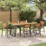 Conjunto de Comedor de Jardín de 7 Piezas de Madera Maciza de Acacia y Metal de , Mesas de jardín - Ref: Foro24-3284389, Prec...