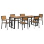 Conjunto de Comedor de Jardín de 7 Piezas de Madera Maciza de Acacia y Metal de , Mesas de jardín - Ref: Foro24-3284389, Prec...
