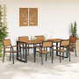 Conjunto de Comedor de Jardín de 7 Piezas de Madera Maciza de Acacia y Metal de , Mesas de jardín - Ref: Foro24-3284389, Prec...