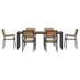 Conjunto de Comedor de Jardín de 7 Piezas de Madera Maciza de Acacia y Metal de , Mesas de jardín - Ref: Foro24-3284389, Prec...