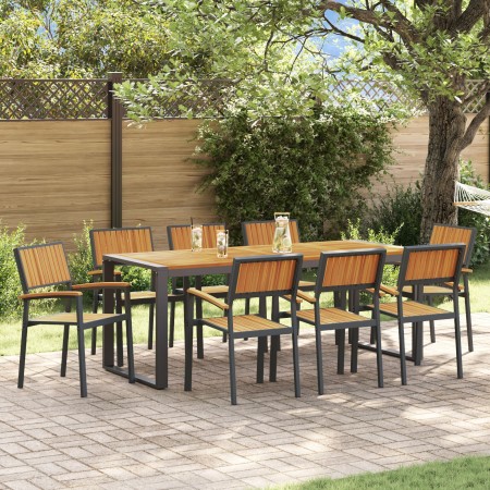 Juego de Comedor de 5 Piezas de Madera Sólida de Acacia y Metal de , Mesas de jardín - Ref: Foro24-3284390, Precio: 901,24 €,...
