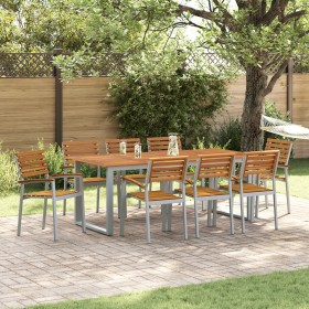 Sillas de jardín apilables 8 pcs de madera sólida de acacia y metal de , Sillas de jardín - Ref: Foro24-3284392, Precio: 614,...