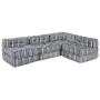 Sofá modular tipo puff de 4 plazas convertible tela gris claro | Foro24.es | Tu tienda online para hogar, jardín y más Foro24.es