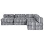 Sofá modular tipo puff de 4 plazas convertible tela gris claro | Foro24.es | Tu tienda online para hogar, jardín y más Foro24.es
